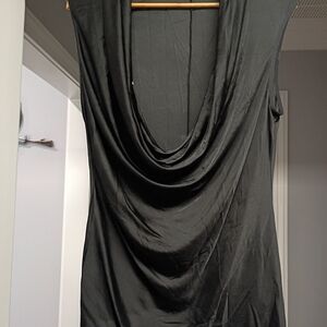 Helmut Lang Women's Size Large Black Draped Sleeveless Blouse New